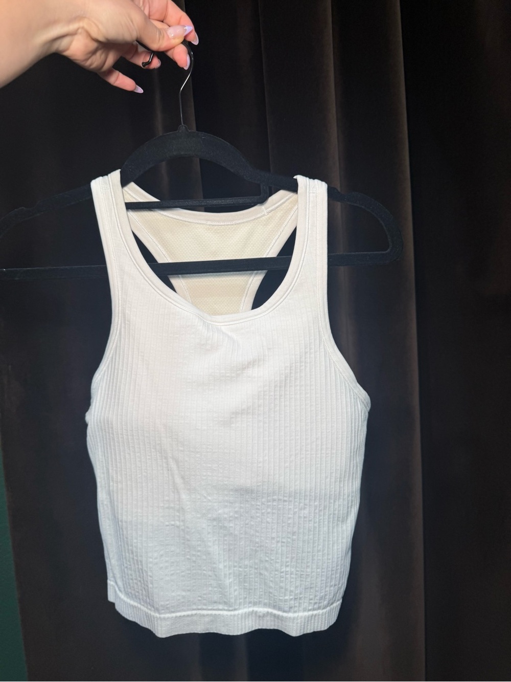 lululemon athletica White Ribbed Tank with Racerback